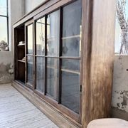 XXL industrial sideboard with glass doors