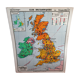School map British Isles England Hatier n°58 and 58bis By Edouard Bruley years 60-70