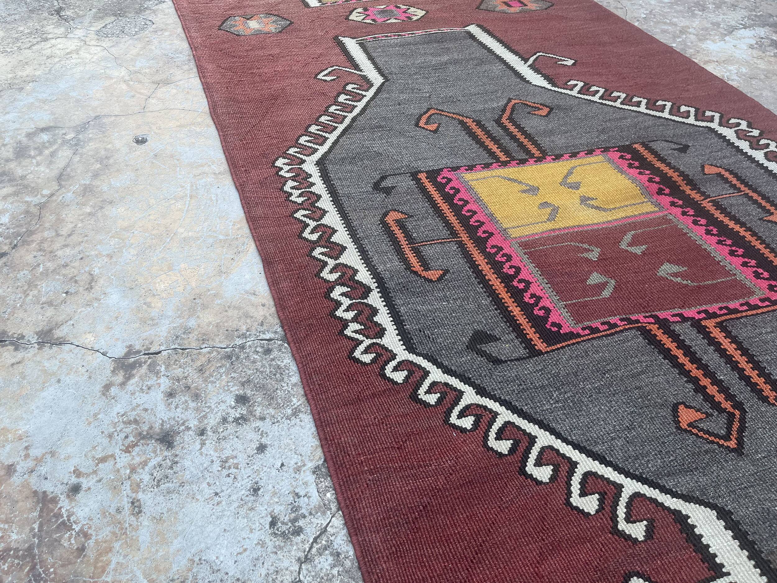 Handmade Large Colorful Hallway Rug