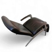 David design armchair/lounger by Interprofil, black leather, good condition