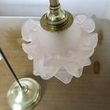 Art Nouveau jeweler's lamp in bronze and glass paste tulip