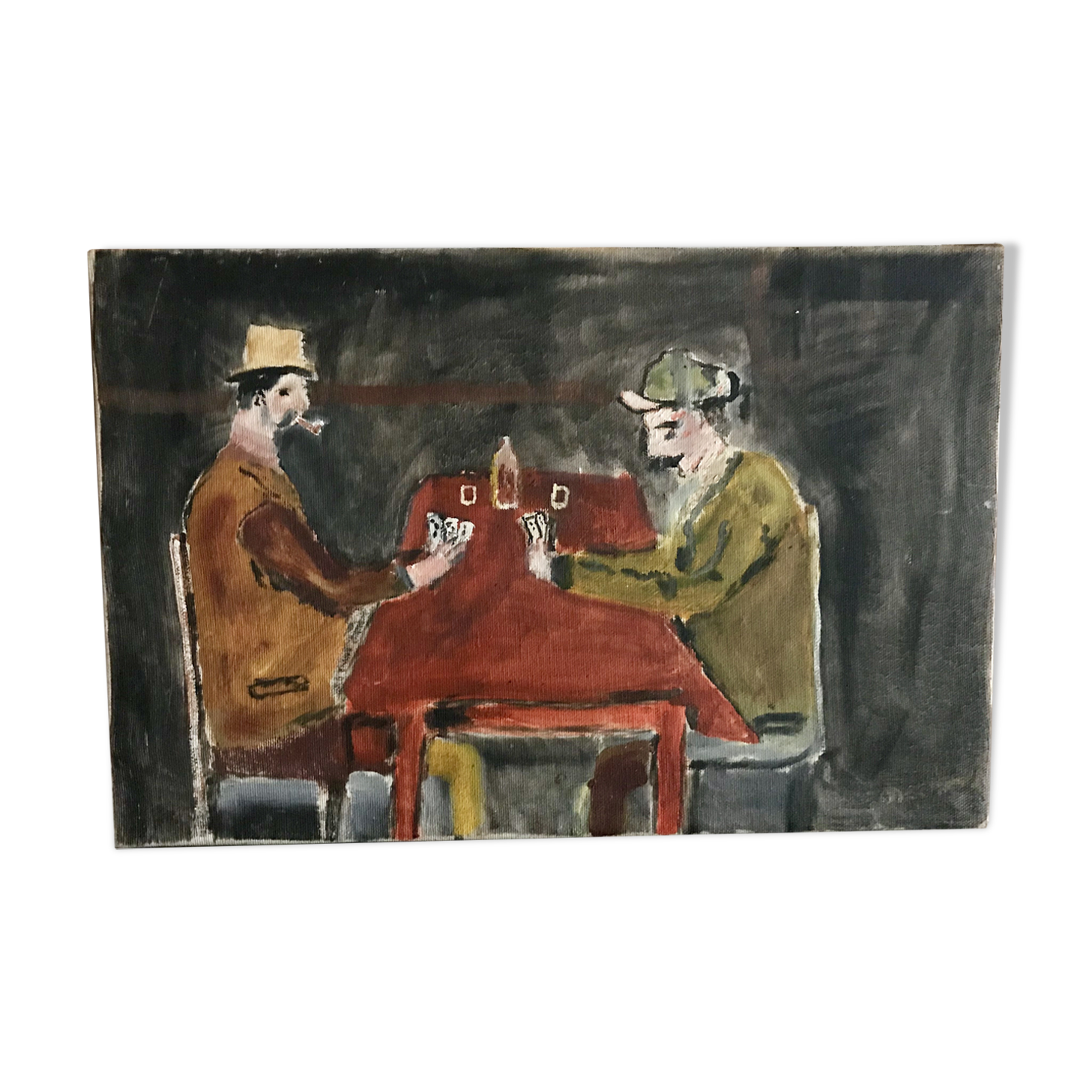 Small old table card players