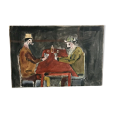 Small old table card players