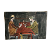 Small old table card players