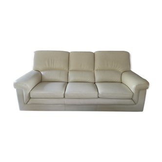 3-seater sofa 100% Italian leather Bardi cream color