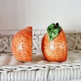 Salt and pepper in a barbotine with orange/clementine cheese