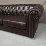 Vintage brown leather chesterfield sofa