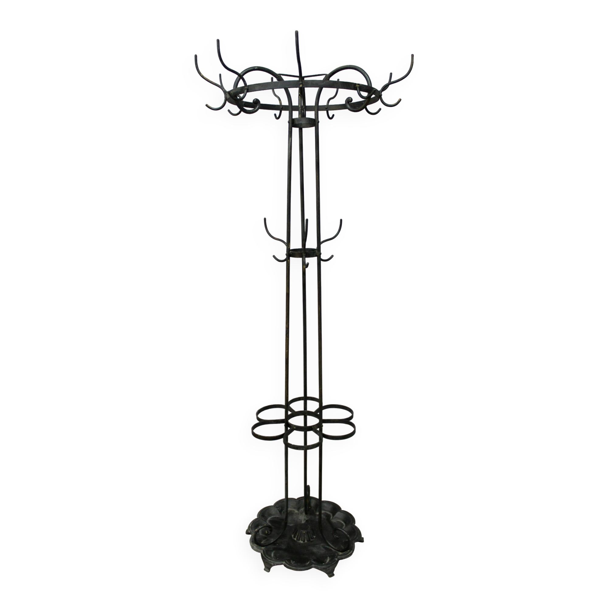 Wrought Iron Coat Rack and Umbrella Stand