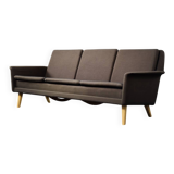 Vintage Mid-Century Danish Modern Brown 3-Seater Sofa by Folke Ohlsson