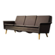 Vintage Mid-Century Danish Modern Brown 3-Seater Sofa by Folke Ohlsson