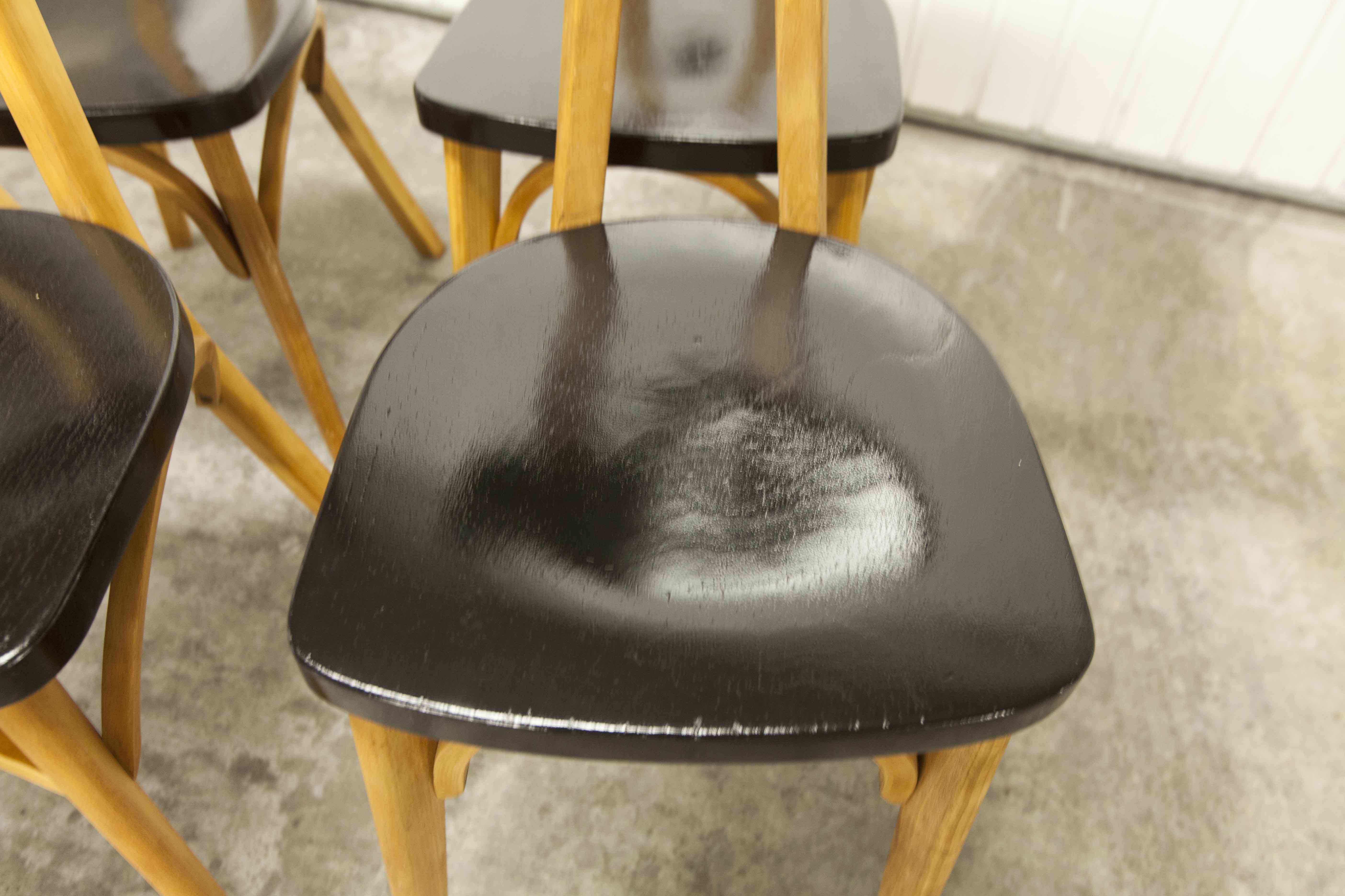 Set of 6 restored Luterma "banana" chairs
