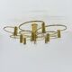 Leola sculptural brass 12-light ceiling or wall flush mount, 1970s