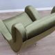 Fauteuil italien des années 1950 style Senior Zanuso en velours vert.