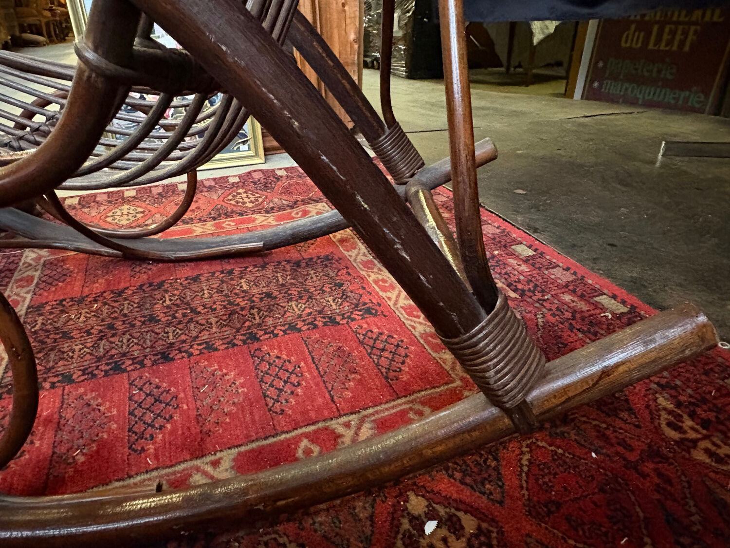 Vintage 1960s rattan rocking chair