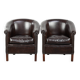 Set of two cowhide club armchairs in good condition with a English design