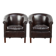Set of two cowhide club armchairs in good condition with a English design