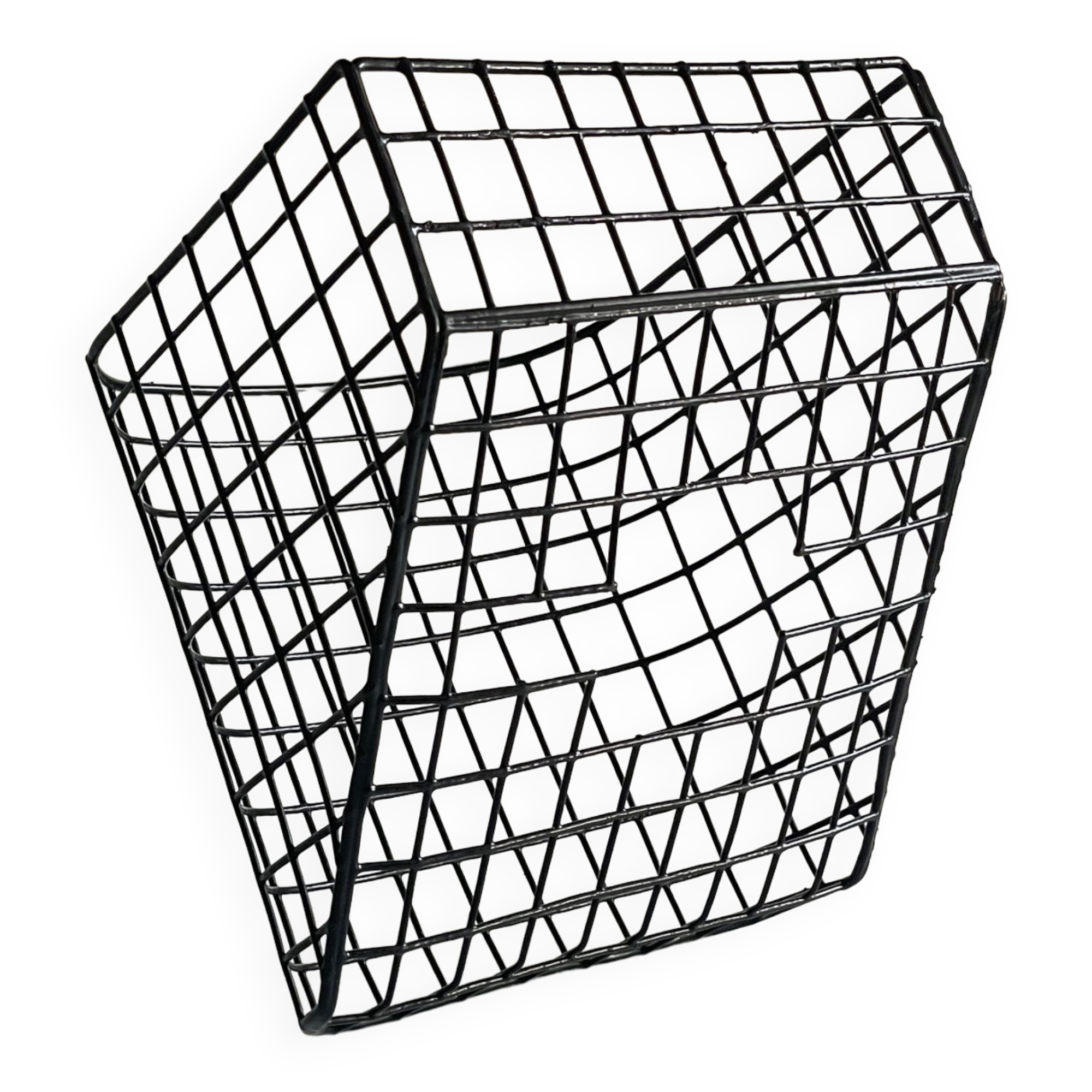 Wall basket steel wire storage vintage