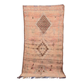 Vintage Moroccan Runner Rug 124 x 256 cm, Berber Wool Rug, Handmade Rug
