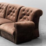 Canapé modulable 4 places en velours 1970 vintage modernisme