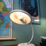 Vintage white metal Bauhaus style desk lamp
