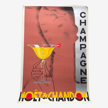 Affiche Moet & Chandon signée Chem