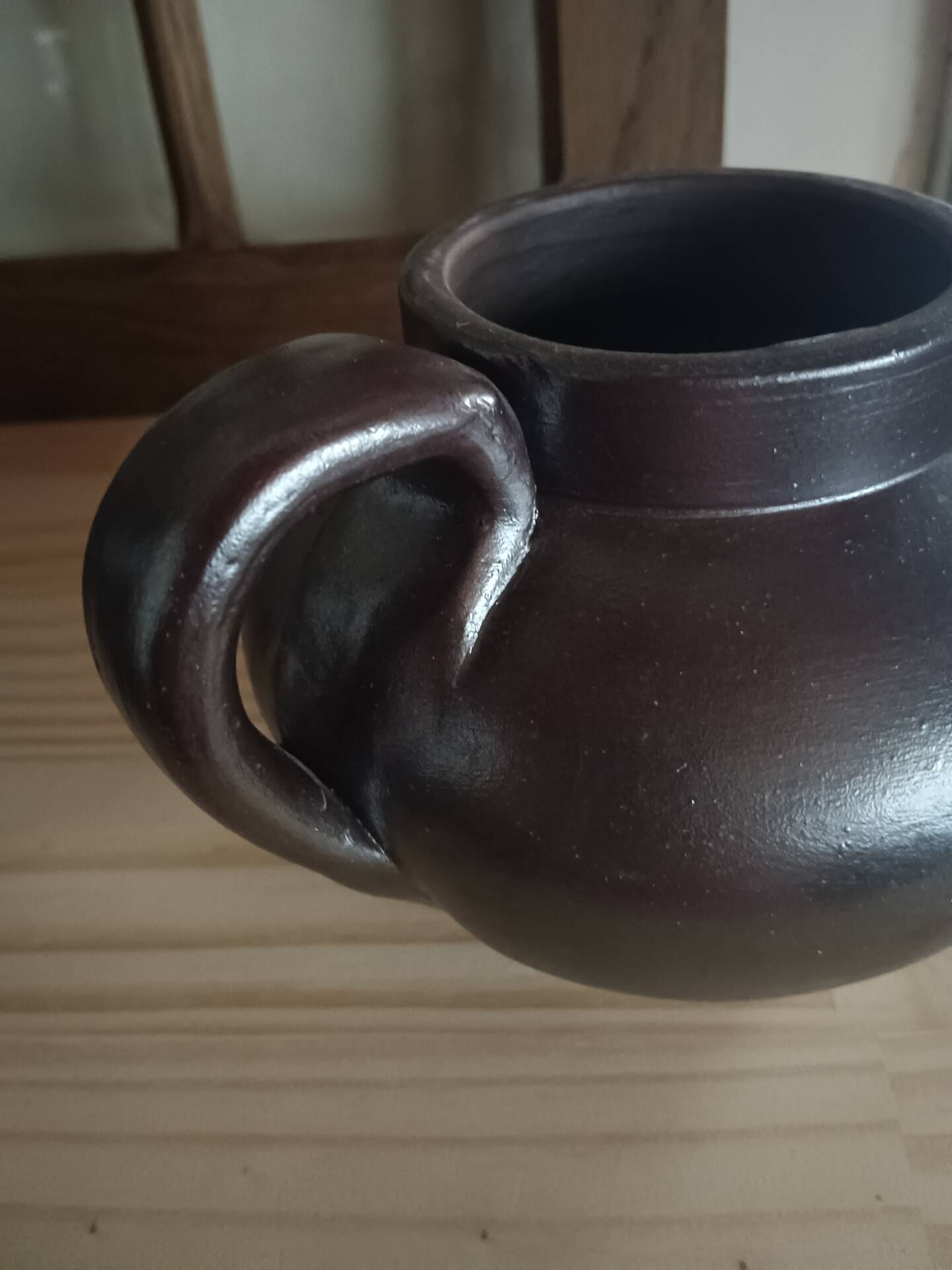 Vintage brown glazed earthenware teapot by Jean Dubost