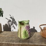 Pitcher in slip - earthenware Saint Clement numbered with fruit and grape basket decoration