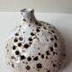 Flower vase in pyrite ceramic stoneware signed Alain Prudhomme