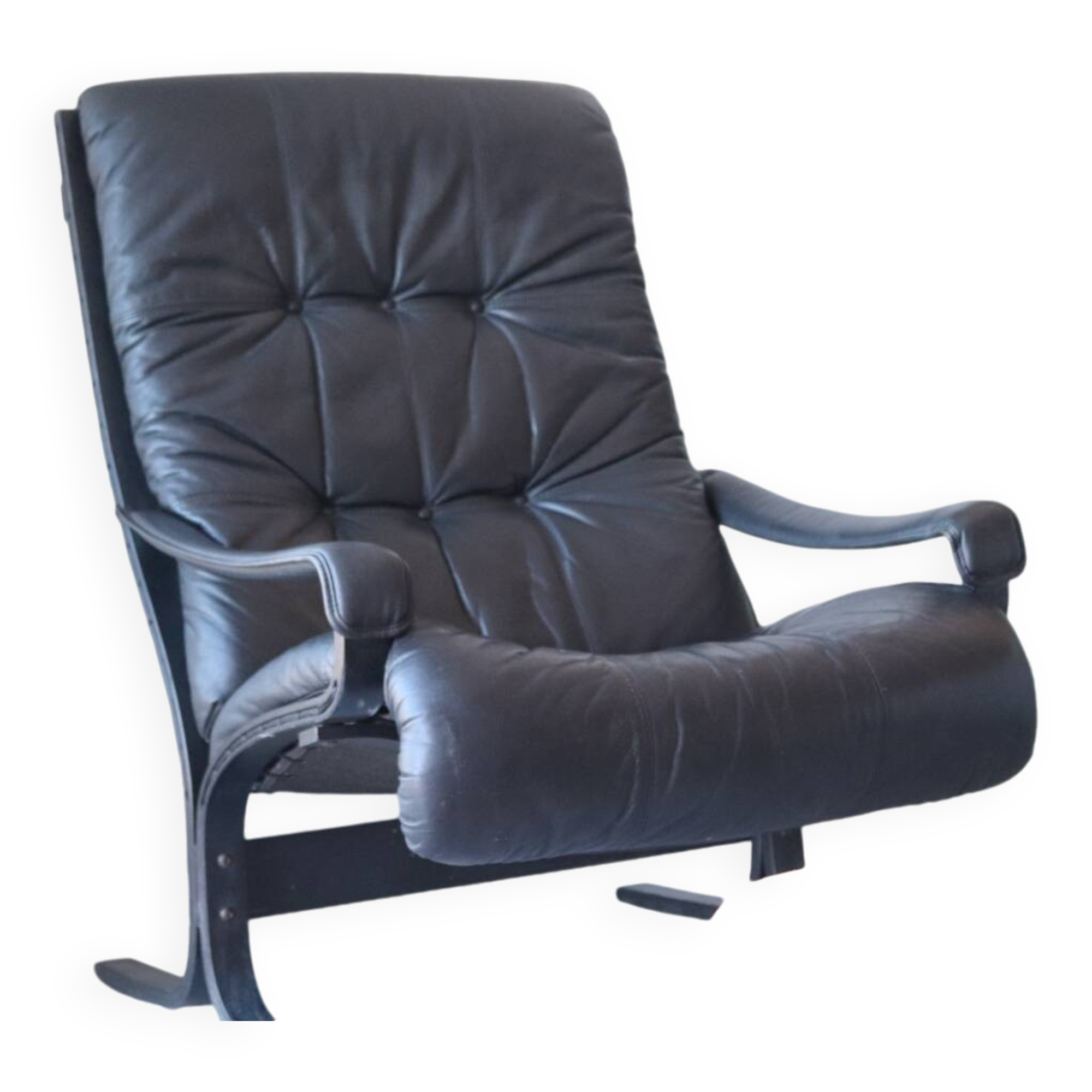 Siesta armchair Westnofa ingmar relling vintage black leather