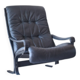 Siesta armchair Westnofa ingmar relling vintage black leather