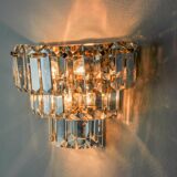 Kinkeldey wall light, cut crystals, 3 levels, Germany, 1970