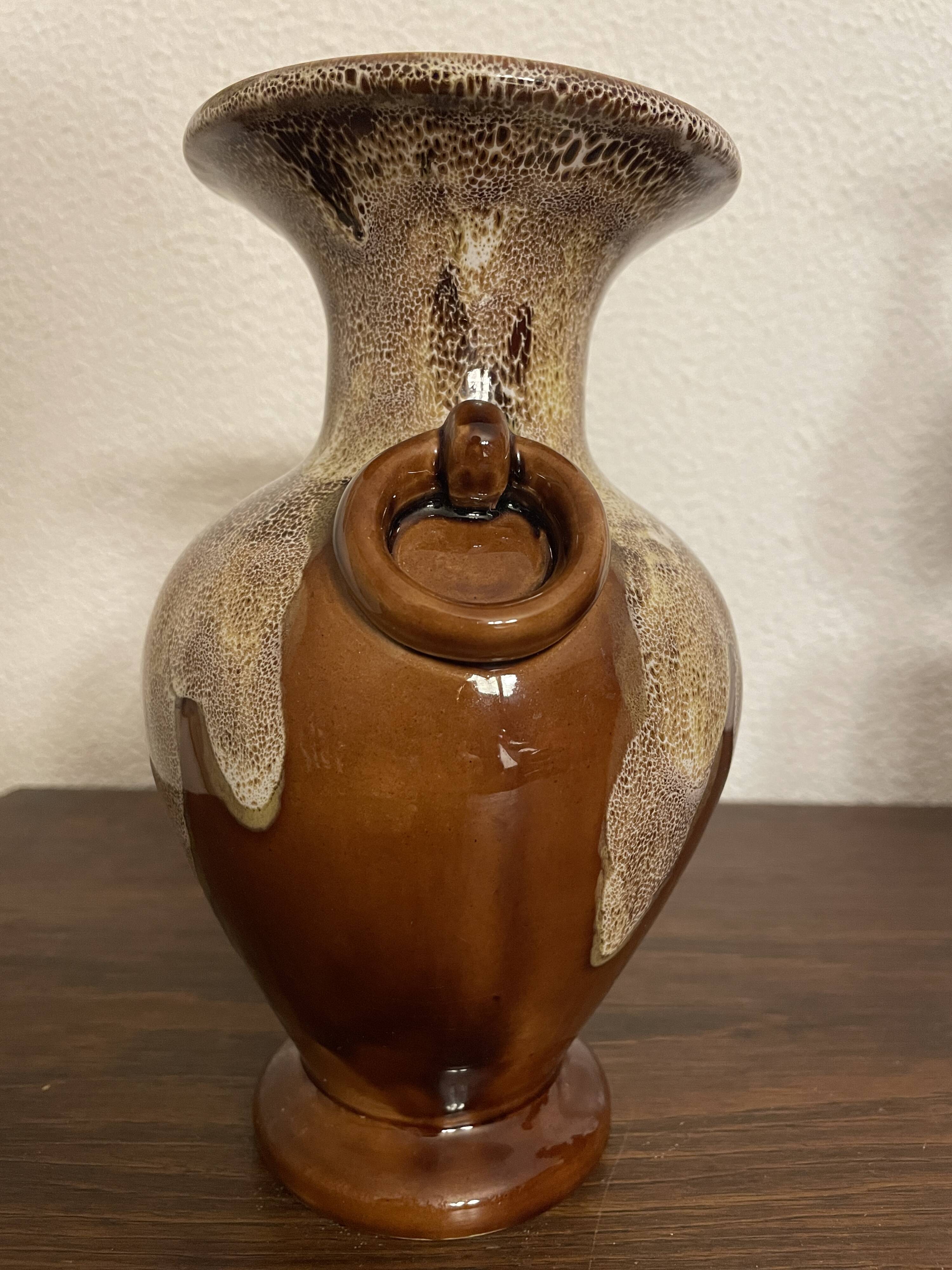 Gaubier Ceramic Vase Saint Amand de Puisaye Art Nouveau vintage brown