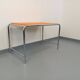 Bureau vintage en skai orange et chrome des années 70