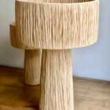 Minimalist raffia bedside table lamp
