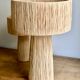 Minimalist raffia bedside table lamp