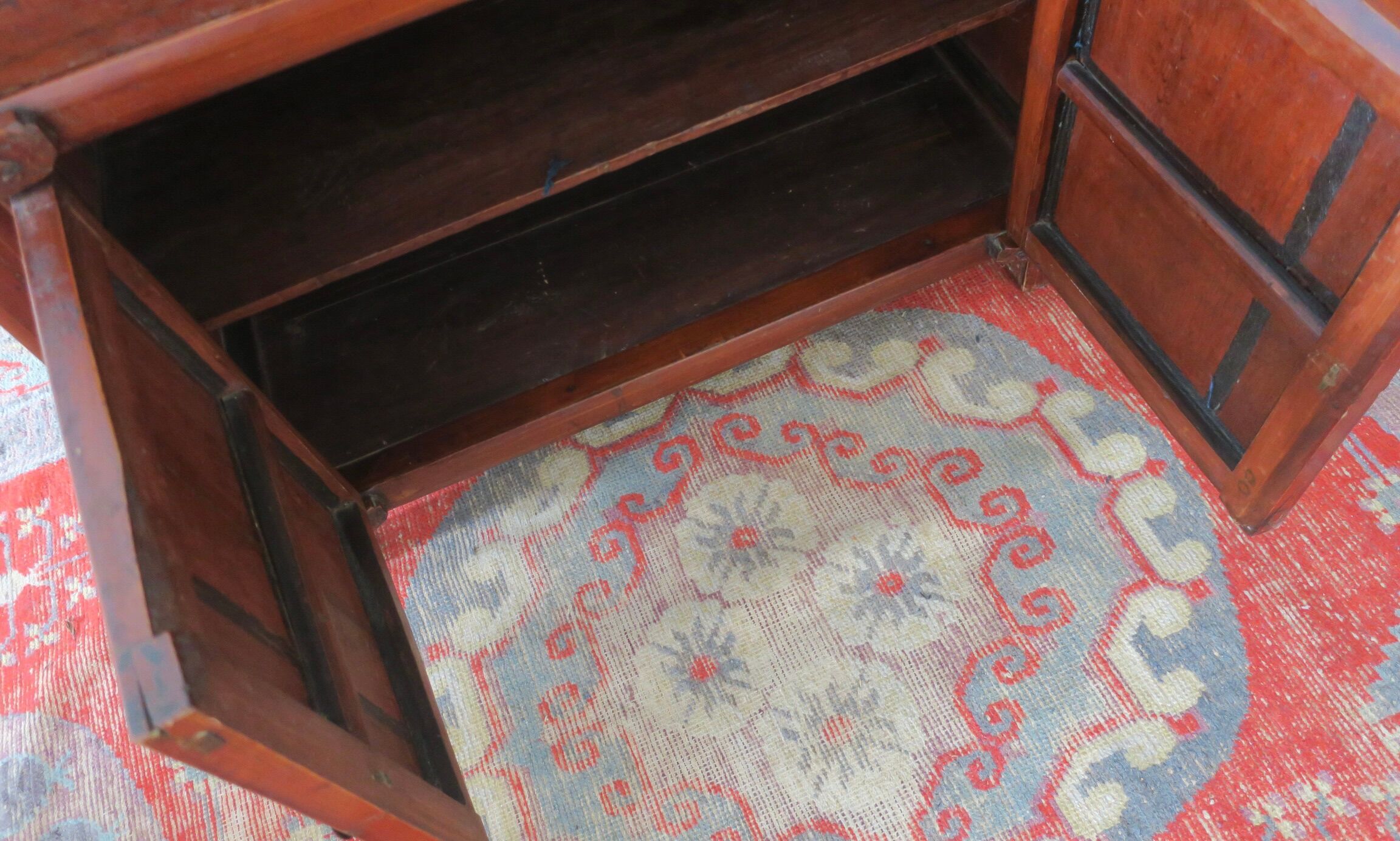 Antique painted 2 door cabinet with 2 drawers, 1910