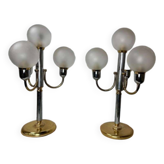 Set of 2 vintage wortmann & filz table lamps / 80s