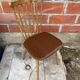 Antique baumann western chair wood + vintage brown leatherette seat