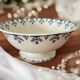 Large antique pedestal salad bowl in Gien earthenware.