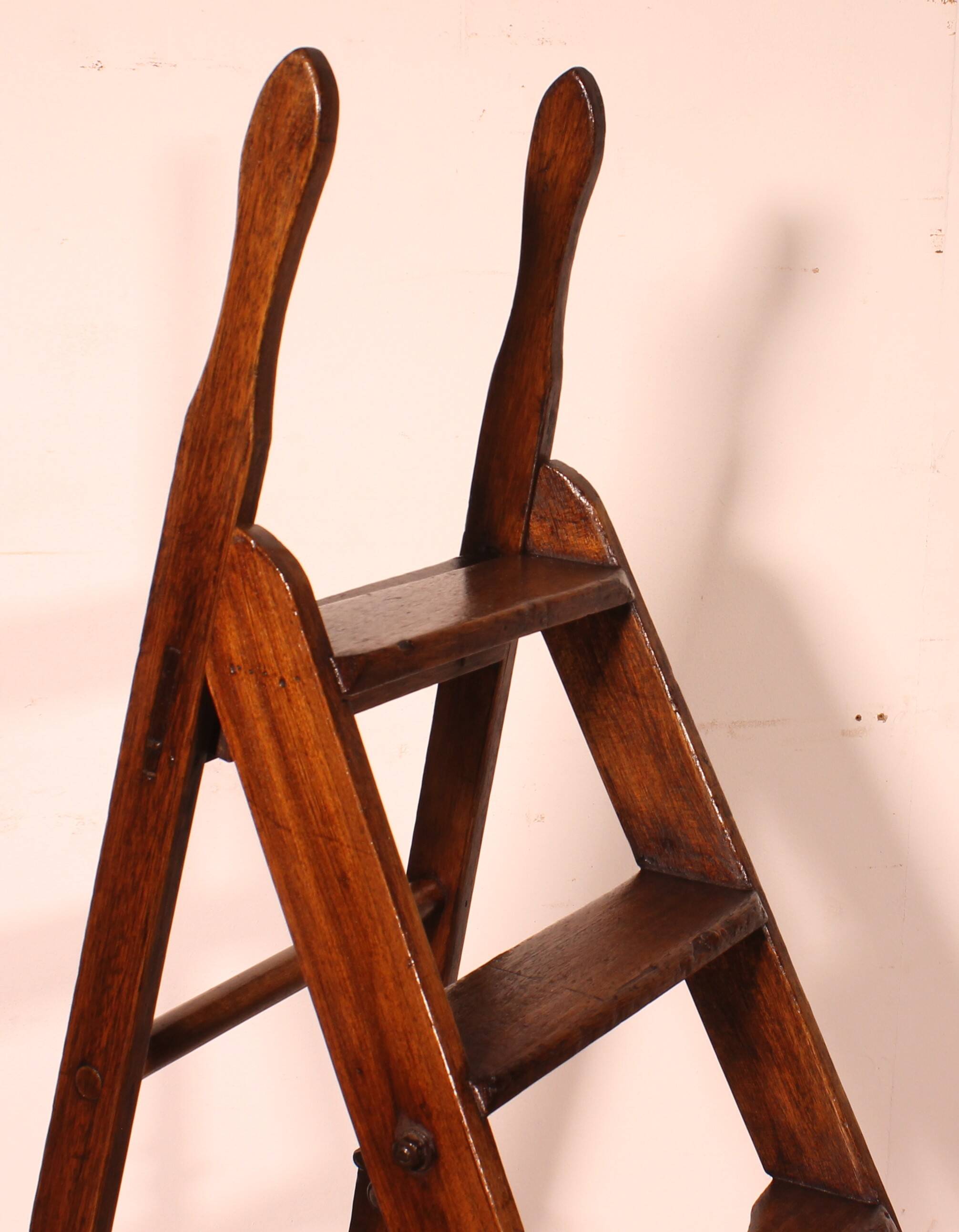 19th-century mahogany library ladder