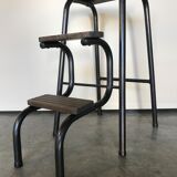 Stool metal and wood vintage