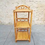 Rattan and bamboo bedside table