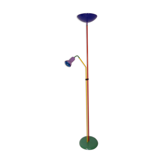 Lampadaire bipode multicolore design 1980