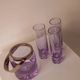 Set of lilac alexandrite liqueur glasses with matching ice bucket.
