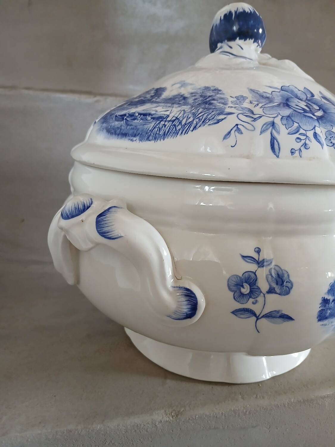 Antique soup tureen Sarreguemines