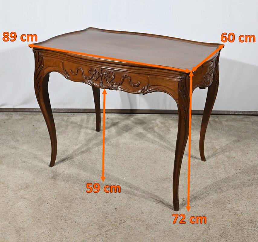 Small Cabaret Table in Mahogany, Louis XV style, Napoleon III period – Mid-19th century