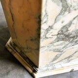 Vintage hexagonal pink and grey marble coffee table, 1980s