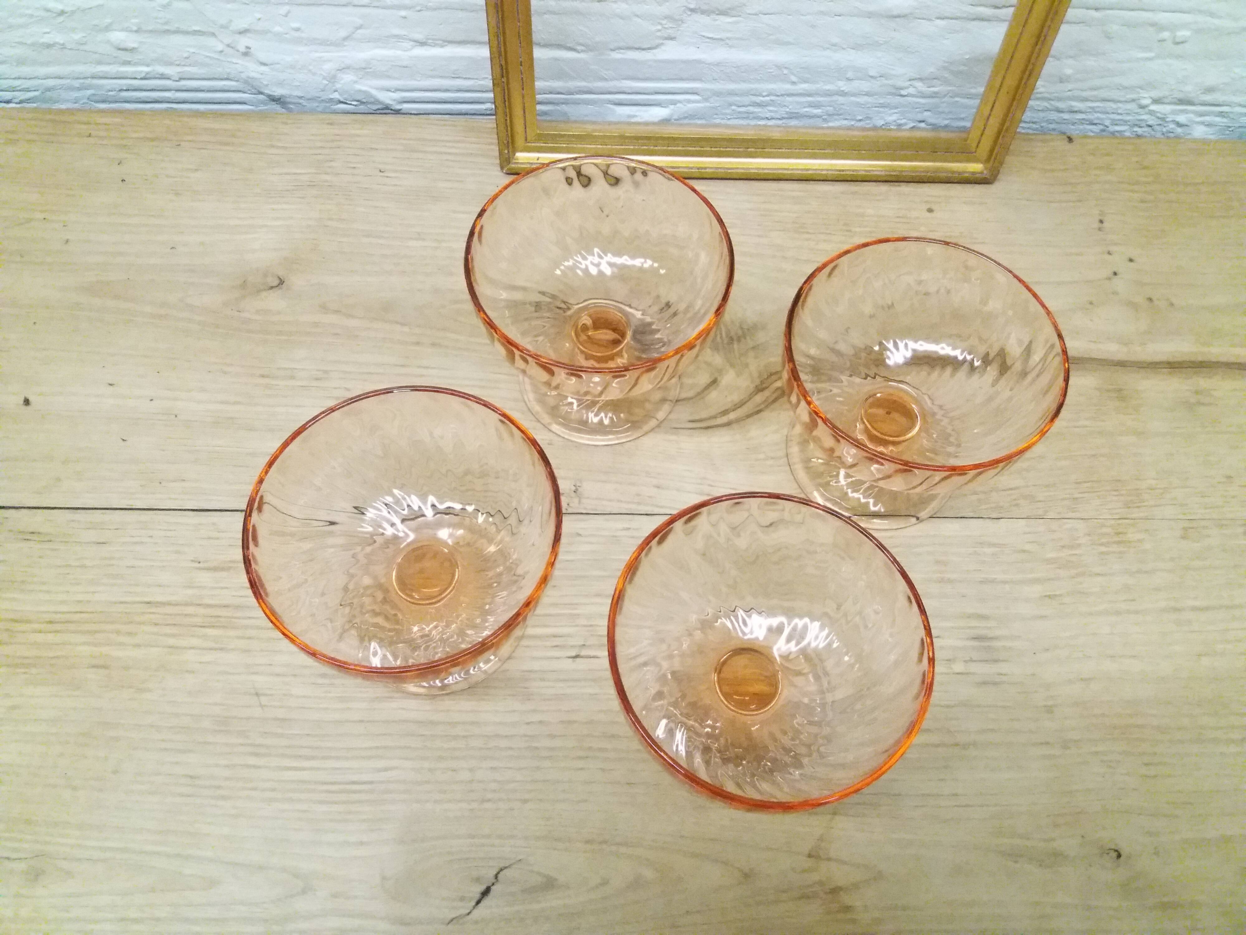 Set 4 Rosaline ice cream cups