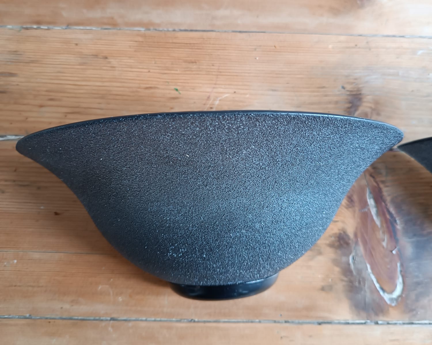 Pair of black granite glass wall lights