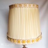Bronze lamp 1960s Louis XV style / Rocaille with lampshade - H 60 cm